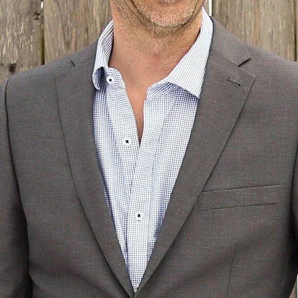 Stylish RW&CO. Blue Toned Pattern Dress Shirt Long-Sleeved Size: L/G 16-16.5 - Picture 5 of 8